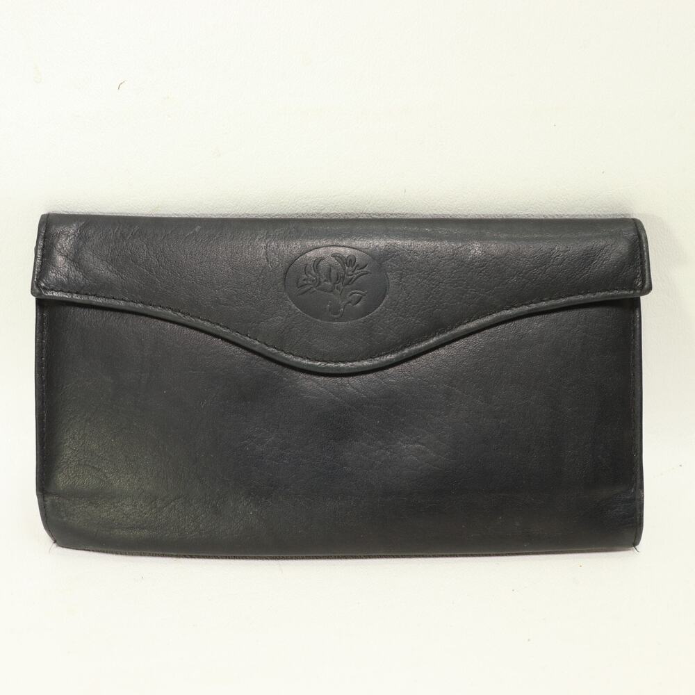 Buxton Clutch Wallet Black Trifold Clutch ID Cards Checkbook Bills Coin